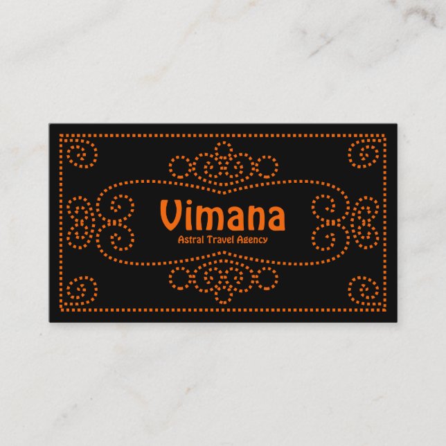 Tarjeta De Visita Ornamental - Naranja en negro (Anverso)