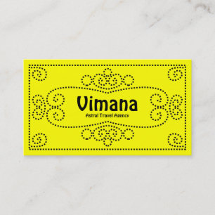 Tarjeta De Visita Ornamental - Negro sobre amarillo
