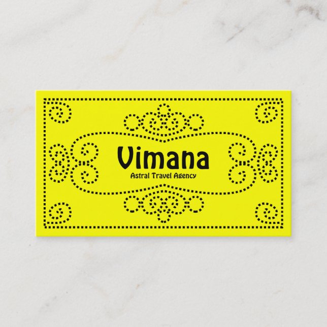 Tarjeta De Visita Ornamental - Negro sobre amarillo (Anverso)
