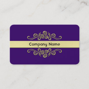 Tarjeta De Visita Ornamental - Oro y Púrpura