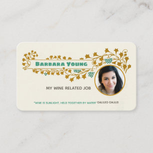 Tarjeta De Visita Ornamento CC1022 de la vid de Mucha del nouveau