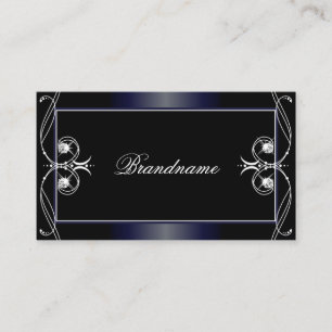 Tarjeta De Visita Ornamento de diamantes espumosos del Ornato Azul O