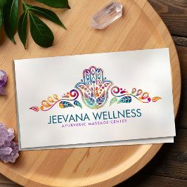 Tarjeta De Visita Ornamento de mano de Hamsa colorido de cachemira