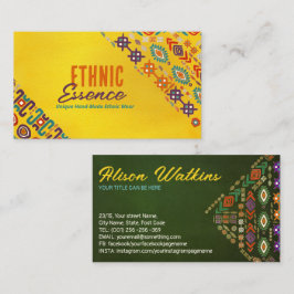 Tarjeta De Visita Ornamento de patrón étnico colorido