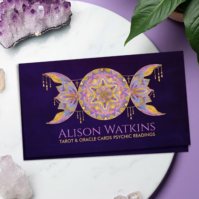 Tarjeta De Visita Ornamento de Triple Luna Mandala (Subido por el creador)