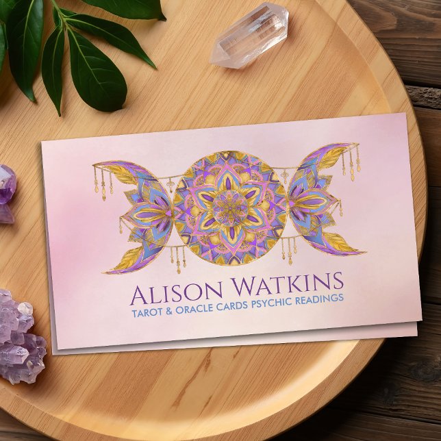 Tarjeta De Visita Ornamento de Triple Luna Mandala (Subido por el creador)