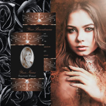 Ornamentos elegantes de color marrón negro con fot