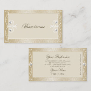 Tarjeta De Visita Ornamentos ornados de joyas esparkles beige