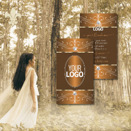 Tarjeta De Visita Ornamentos ornamentos con logotipo del Naranja mar