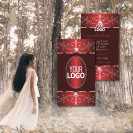 Tarjeta De Visita Ornamentos ornamentos de color rojo borgoña con lo