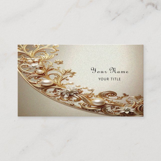 Tarjeta De Visita Ornate Gold Flourish Business Card (Anverso)