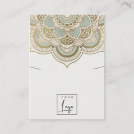 Tarjeta De Visita Ornate Gold Verde azulado Mandala collar Earl Disp