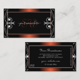 Tarjeta De Visita Ornato de Iniciales de Joyas de Esparkle de Cobre