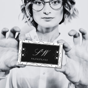 Tarjeta De Visita Ornato de las iniciales de diamantes espumosos en