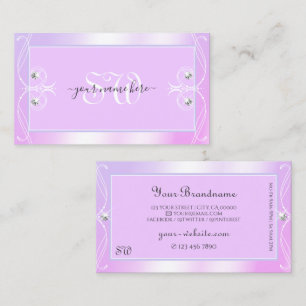 Tarjeta De Visita Ornato de las iniciales de los diamantes de espuma