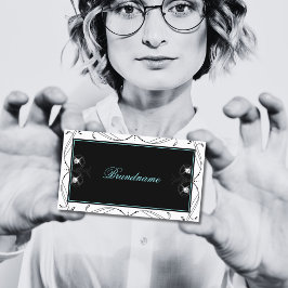 Tarjeta De Visita Ornato Ornamental de Diamantes Blanqueadores Blanc