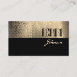 Tarjeta De Visita Oro amarillo y negro simple profesional elegante
