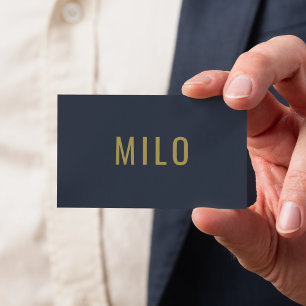 Tarjeta De Visita Oro Azul de la Marina Profesional