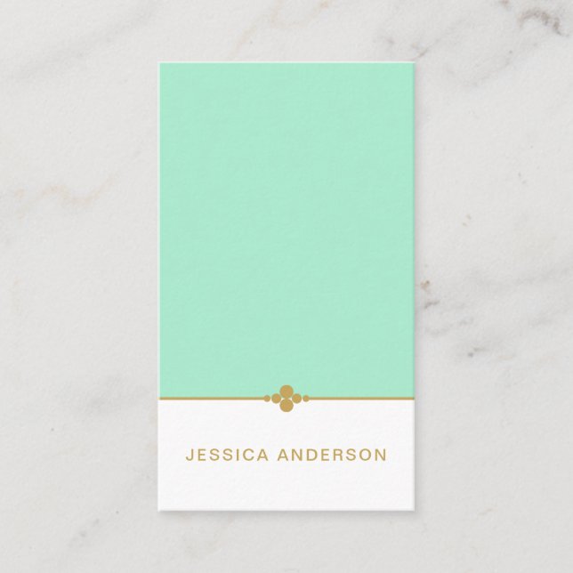 Tarjeta De Visita Oro blanco elegante (Anverso)