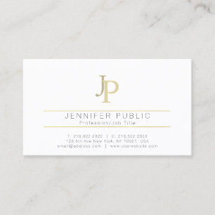 Tarjeta De Visita Oro blanco elegante moderno profesional del