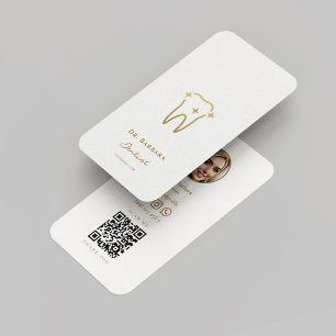 Tarjeta De Visita Oro blanco odontólogo moderno