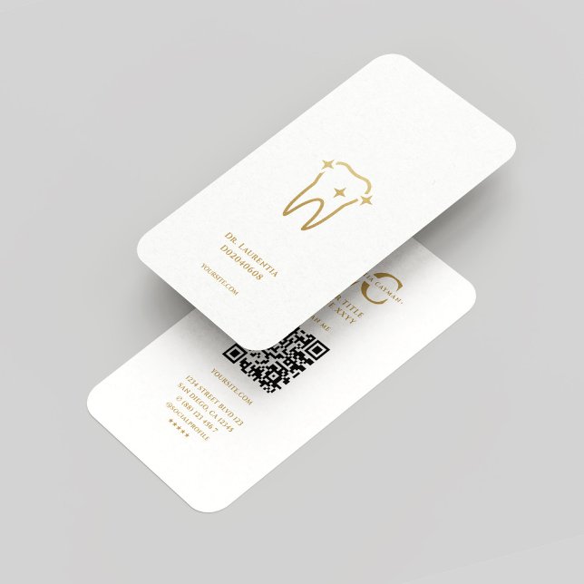 Tarjeta De Visita Oro blanco ortodoncista monograma moderno (Modern Monogram Dentist Orthodontist White Gold Business Card
)