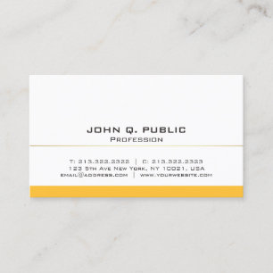 Tarjeta De Visita Oro blanco profesional moderno llano básico