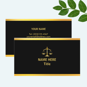 Tarjeta De Visita Oro Chic y Ley de Negro