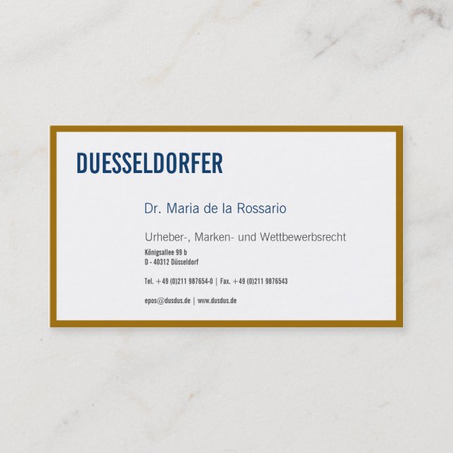 Tarjeta De Visita Oro como color  (Anverso)