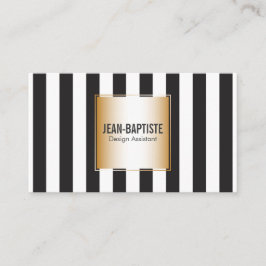 Tarjeta De Visita Oro con franjas B&W