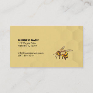 Tarjeta De Visita Oro de abeja y abeja colorida y luz de abeja