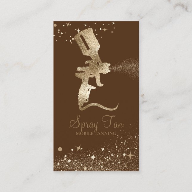 Tarjeta De Visita Oro de esparadrapo de curtido de luz marrón (Anverso)