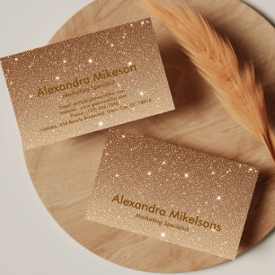 Tarjeta De Visita Oro de Lujo Brillo Destello Negocios