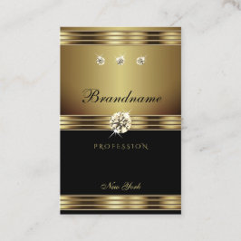 Tarjeta De Visita Oro de lujo y negro con diamantes luminosos