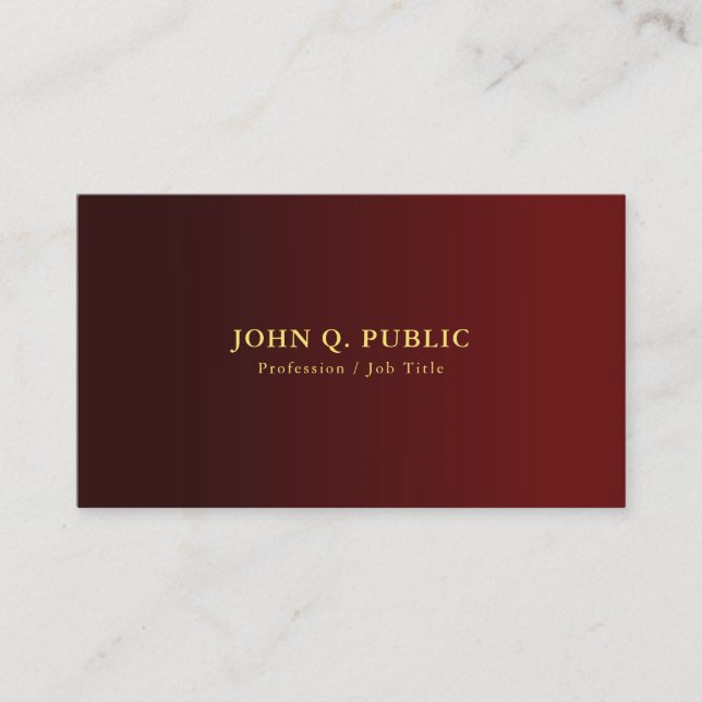 Tarjeta De Visita Oro de Texto Profesional Moderno Elegante Personal (Anverso)