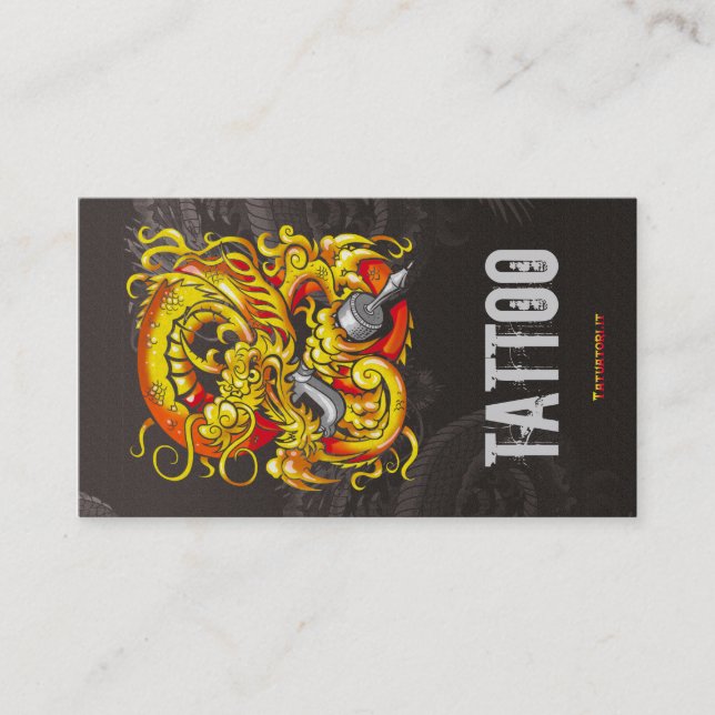 Tarjeta De Visita Oro del dragón de Tattooer (Anverso)