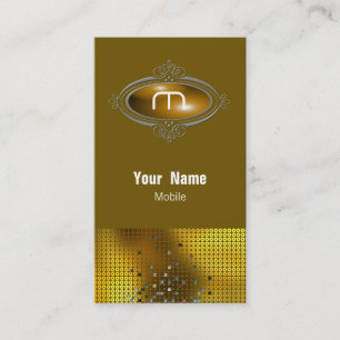 Tarjeta De Visita Oro del monograma de la lentejuela de M