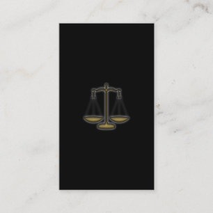 Tarjeta De Visita Oro del negro de la justicia de la escala de la