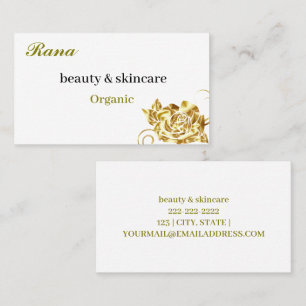Tarjeta De Visita Oro editable Floral