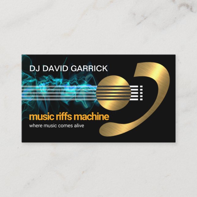 Tarjeta De Visita Oro electromagnético de la guitarra (Anverso)