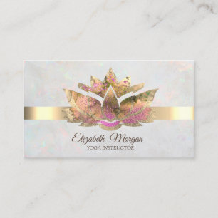Tarjeta De Visita Oro elegante de moda,Loto óptico blanco