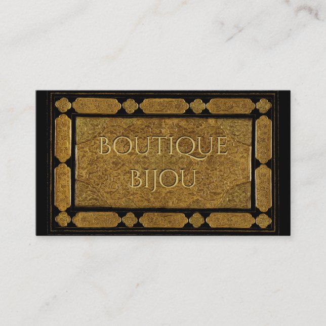 Tarjeta De Visita Oro elegante grabado (Anverso)