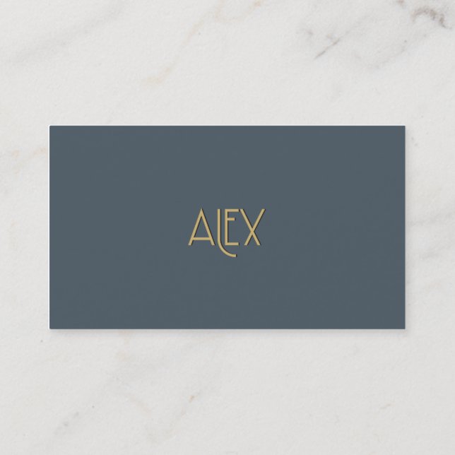 Tarjeta De Visita Oro elegante personalizado Alex del art déco (Reverso)