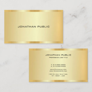 Tarjeta De Visita Oro Elegante Profesional Cree Su Propio