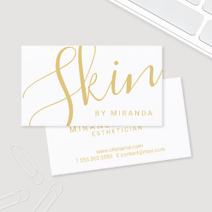 Tarjeta De Visita Oro elegante profesional y Skincare blanco