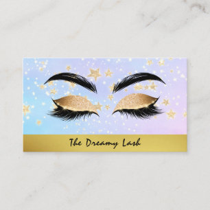 Tarjeta De Visita *~* Oro Estrellas PINK Lanza Extensiones de Brows 