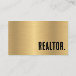 Tarjeta De Visita Oro Falso Premier Realtor Metal Bruñido