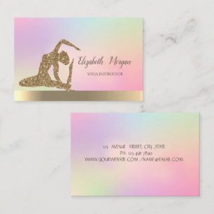 Tarjeta De Visita Oro holográfico, Chica de yoga