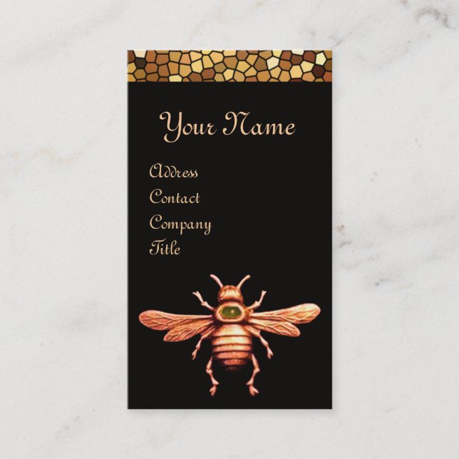 TARJETA DE VISITA ORO HONEY BEE / BEEKEEPER APOYO MONOGRAMA (Anverso)