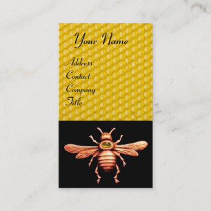 TARJETA DE VISITA ORO HONEY BEE / BEEKEEPER APOYO MONOGRAMA